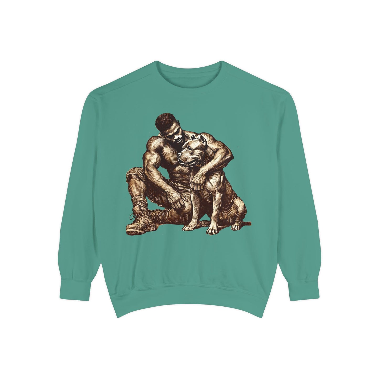 Embrace Sweatshirt - Comfortable Unisex Style Featuring Man and Dog Design