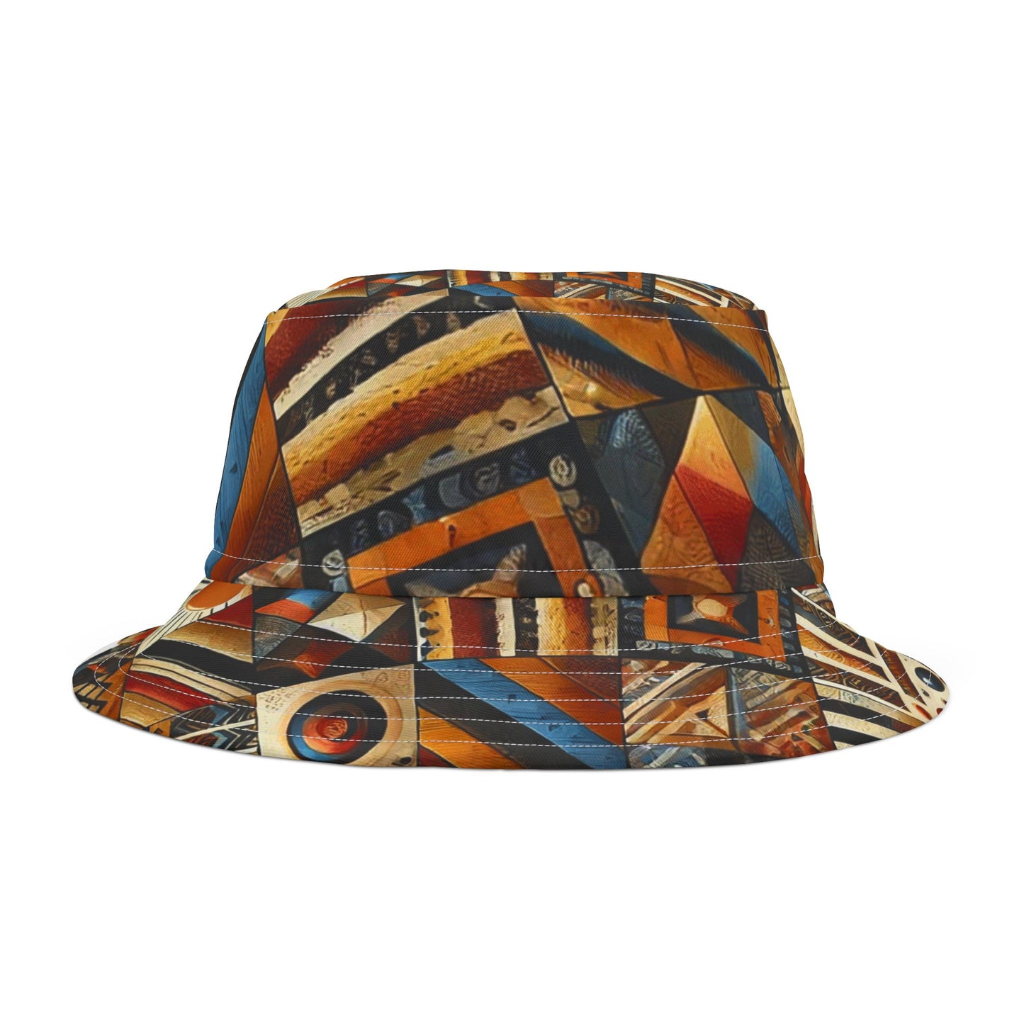 Artistic Geometric Bucket Hat - Colorful Patterned Sun Hat for Summer Adventures