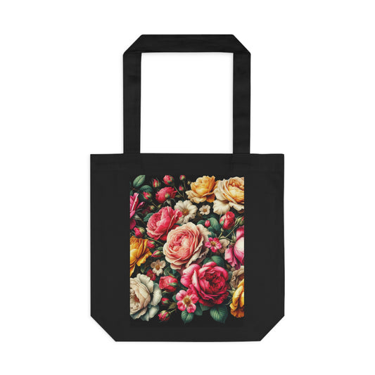 Elegant Floral Cotton Tote Bag for Everyday Use