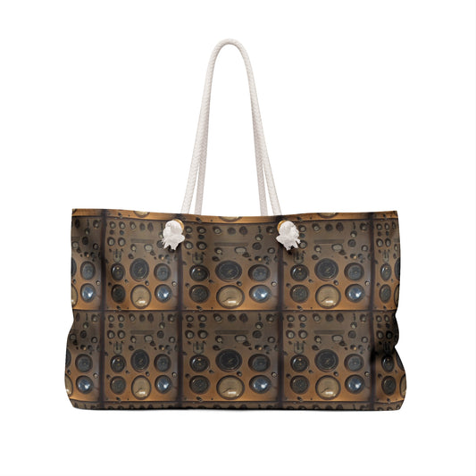 Trendy Weekender Bag with Retro Speaker Design