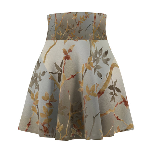 Botanical Print Women's Skater Skirt - Stylish Floral Design for Spring & Summer