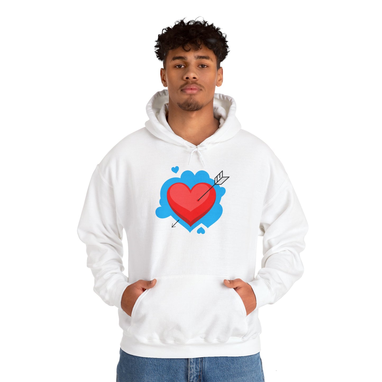 Love Arrow Unisex Hooded Sweatshirt - Cozy Valentine's Day Gift
