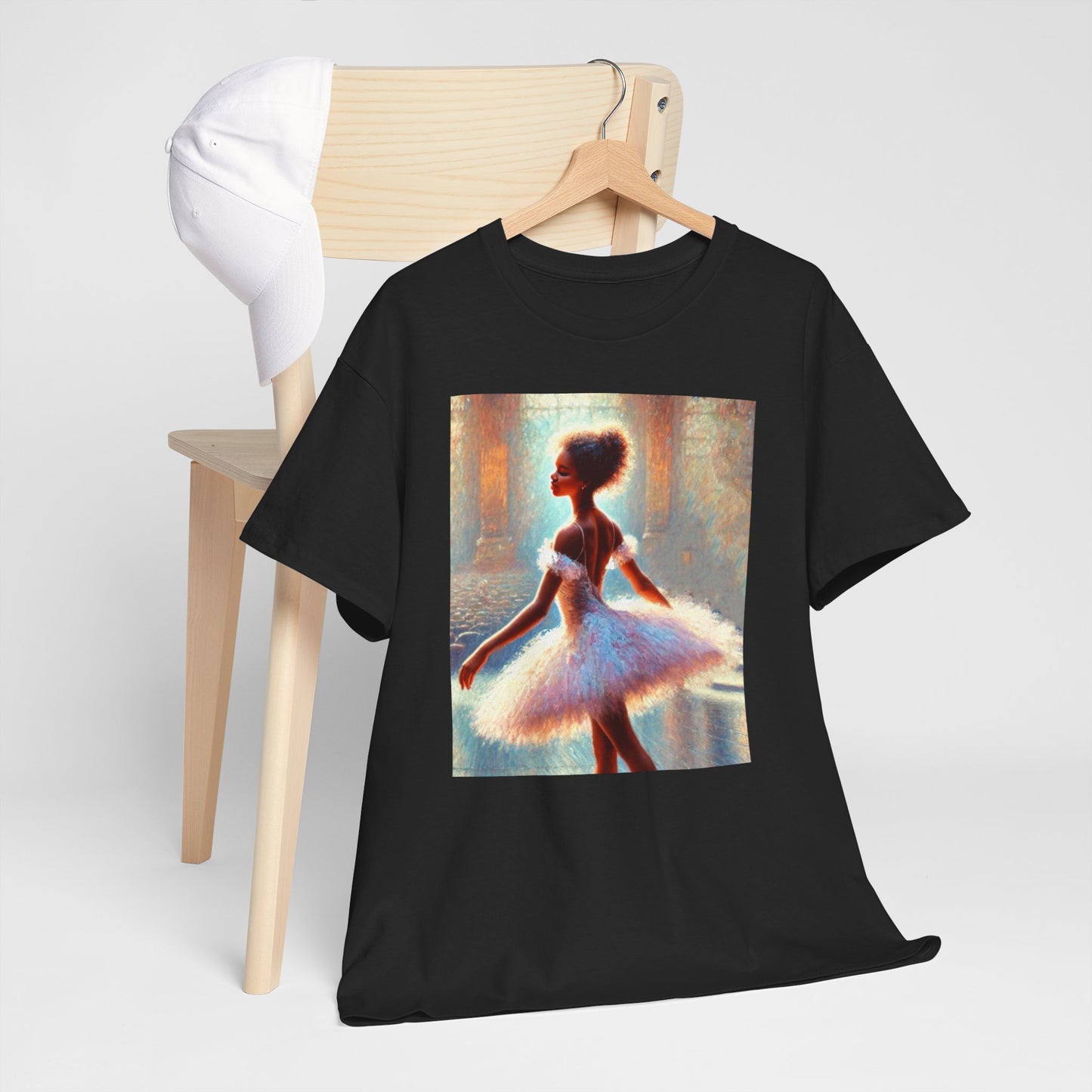 Elegant Ballerina Unisex Heavy Cotton Tee - Artistic Dance T-Shirt for Ballet Lovers