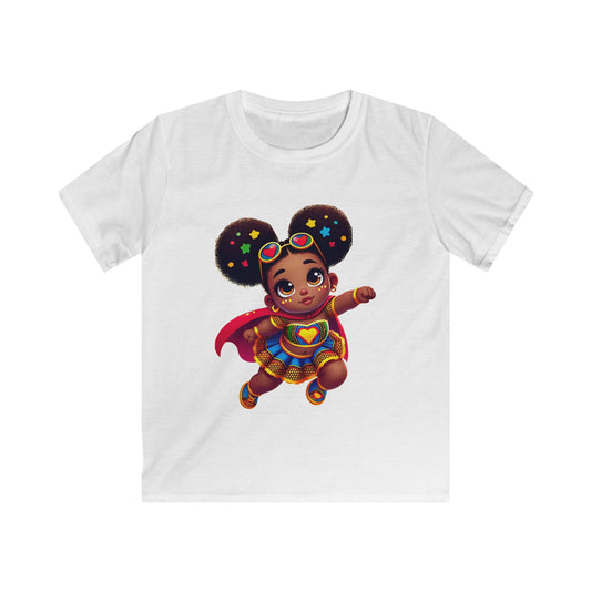 Superhero Princess Kids Softstyle Tee - Cute Graphic Tee for Girls