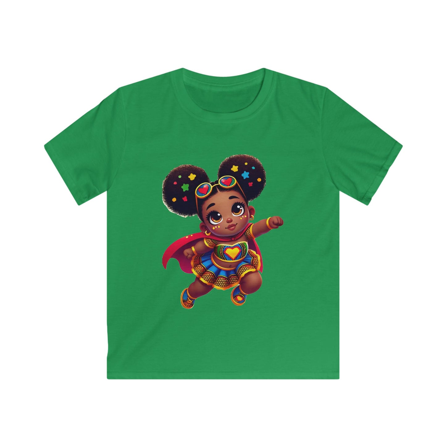 Superhero Princess Kids Softstyle Tee - Cute Graphic Tee for Girls
