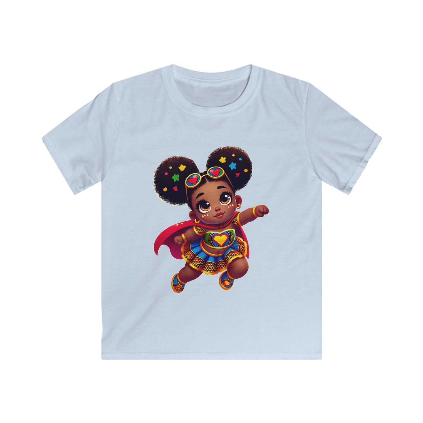 Superhero Princess Kids Softstyle Tee - Cute Graphic Tee for Girls