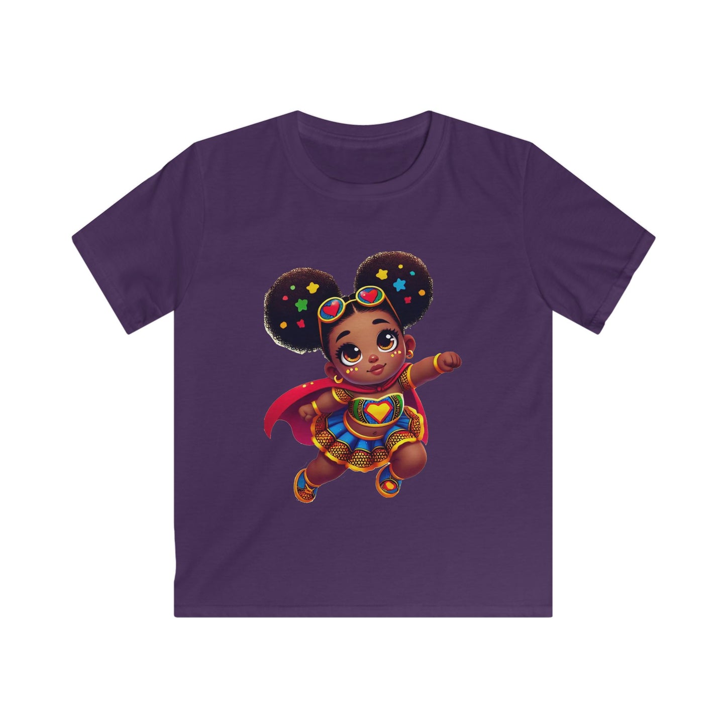 Superhero Princess Kids Softstyle Tee - Cute Graphic Tee for Girls