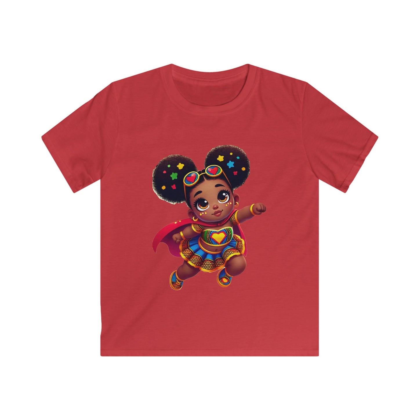 Superhero Princess Kids Softstyle Tee - Cute Graphic Tee for Girls