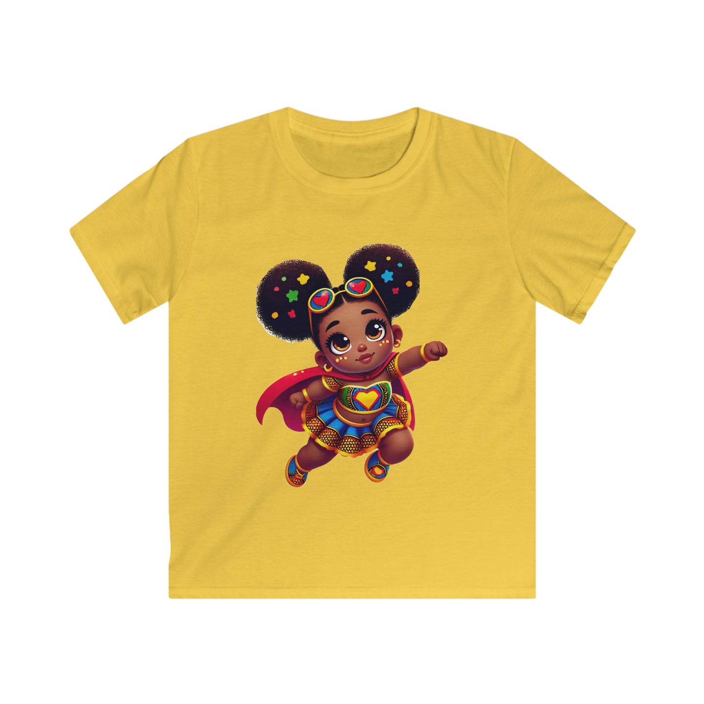 Superhero Princess Kids Softstyle Tee - Cute Graphic Tee for Girls