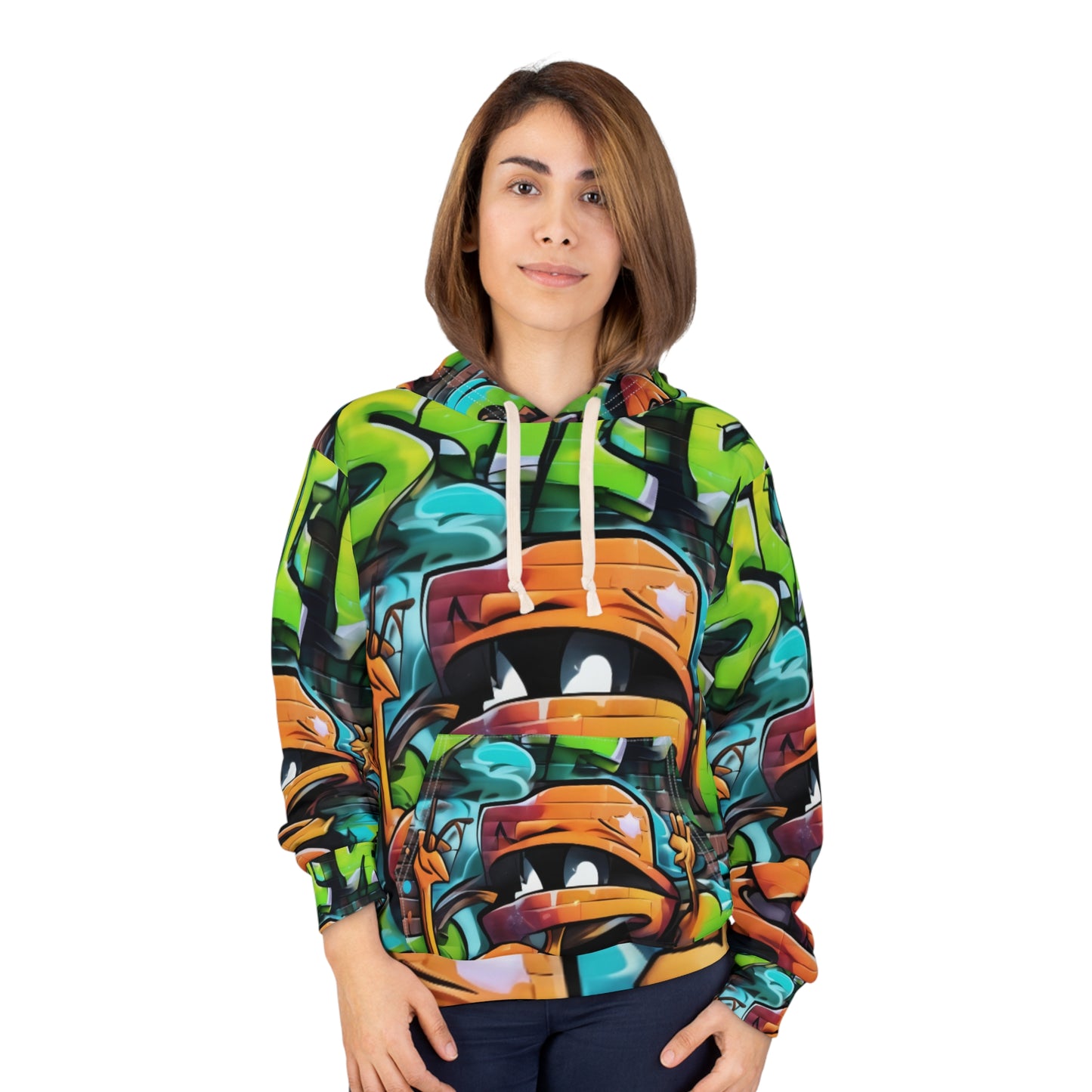 Vibrant Graffiti Unisex Pullover Hoodie - Street Art Inspired, Perfect for Casual Style and Festivals