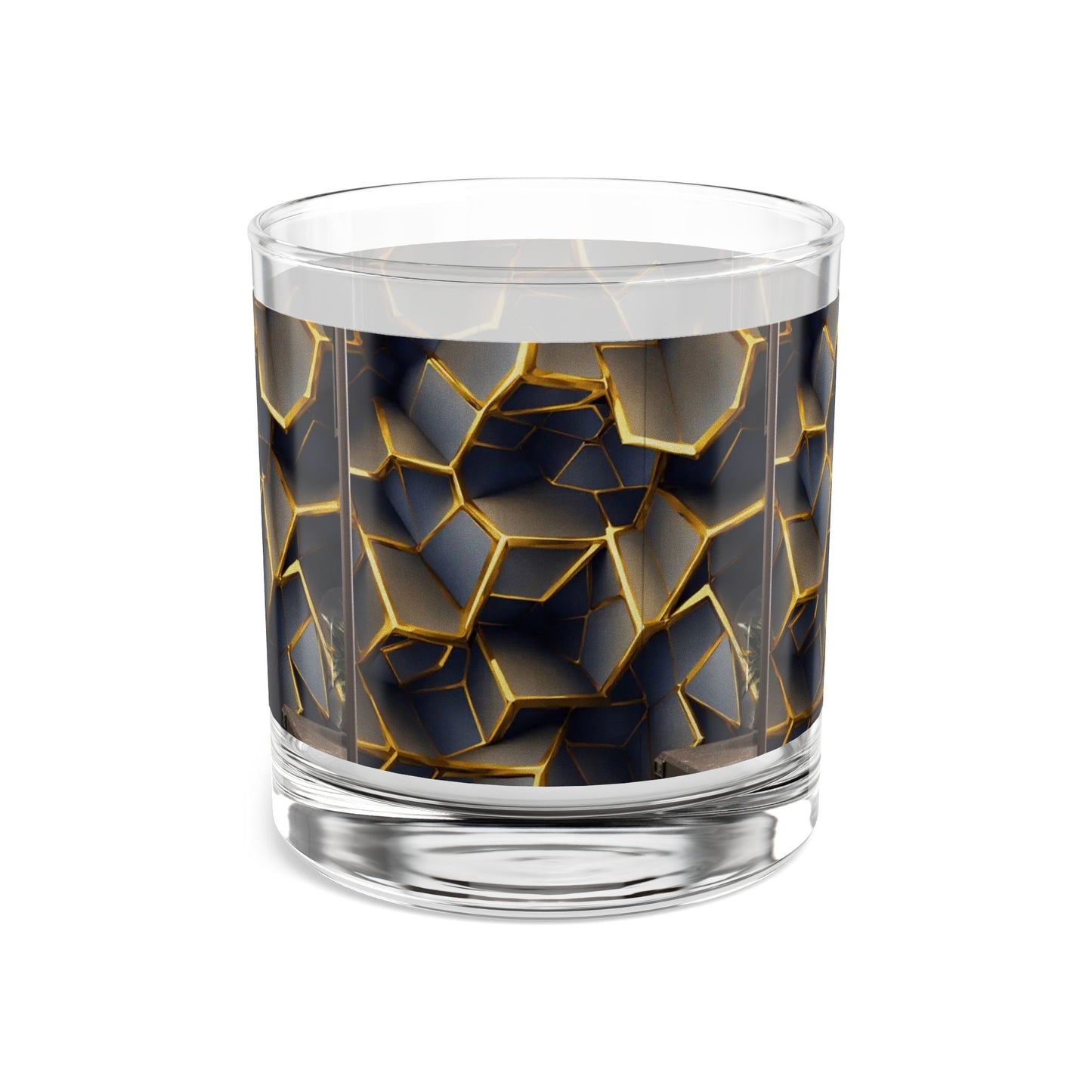 Elegant Geometric Rocks Glass - 10oz Drinking Glass for Home Bar