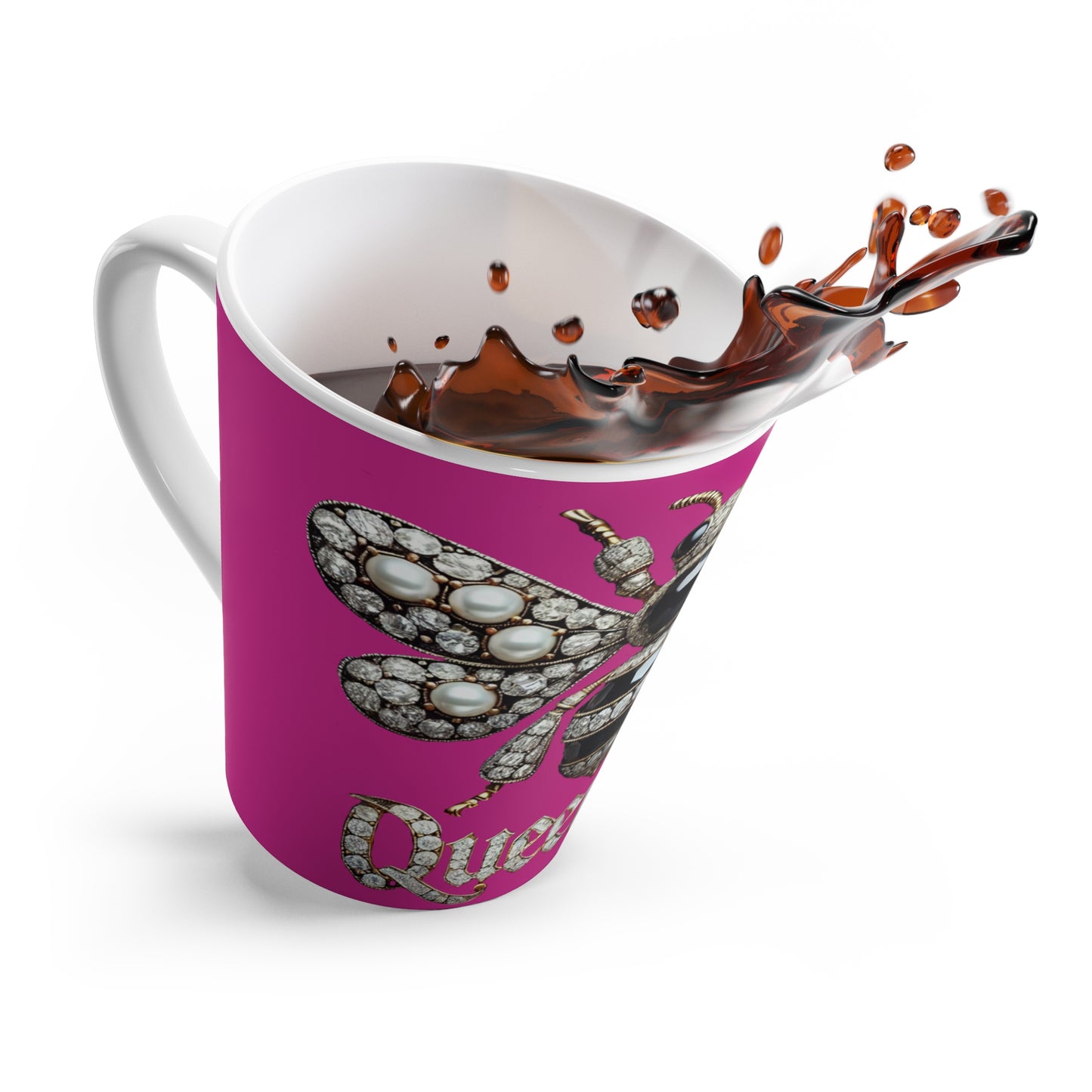 Queen Bee Rhinestone Latte Mug - Stylish Coffee Cup for Trendsetters