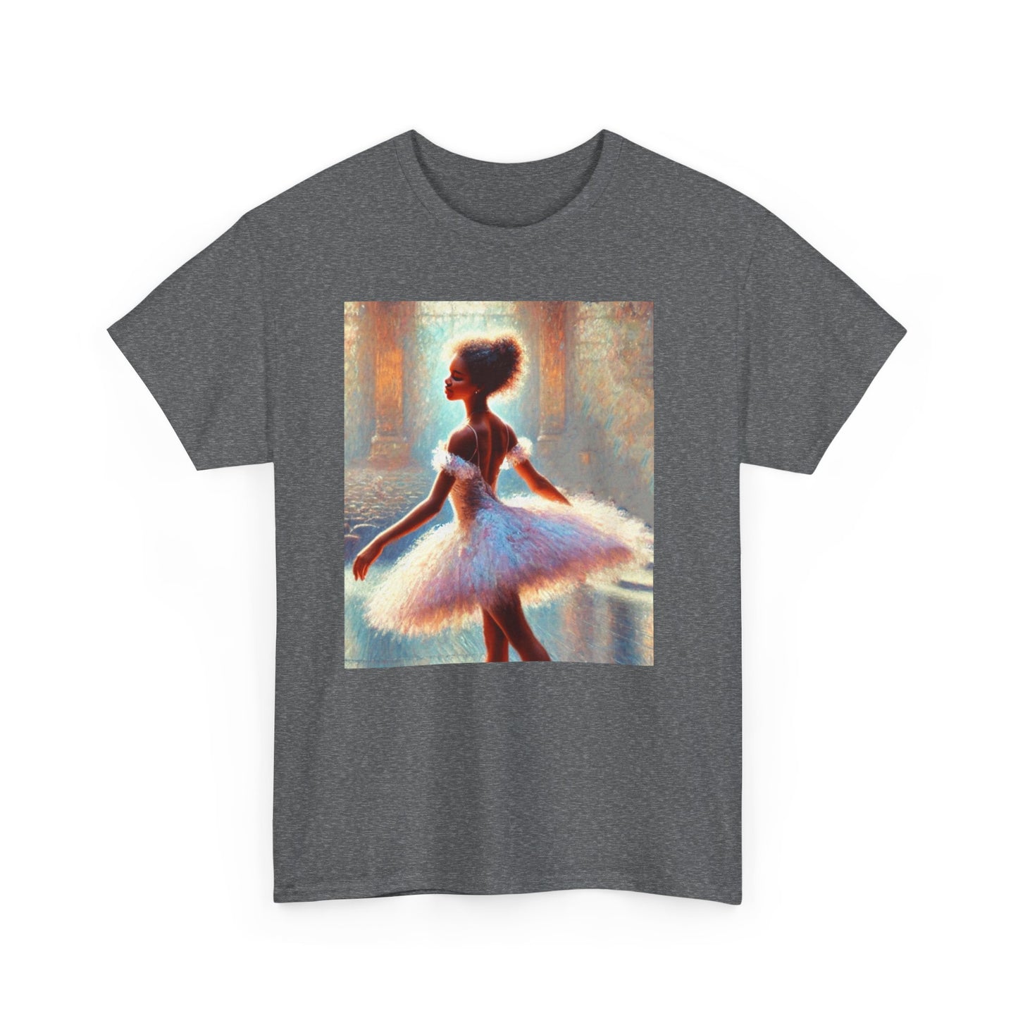 Elegant Ballerina Unisex Heavy Cotton Tee - Artistic Dance T-Shirt for Ballet Lovers