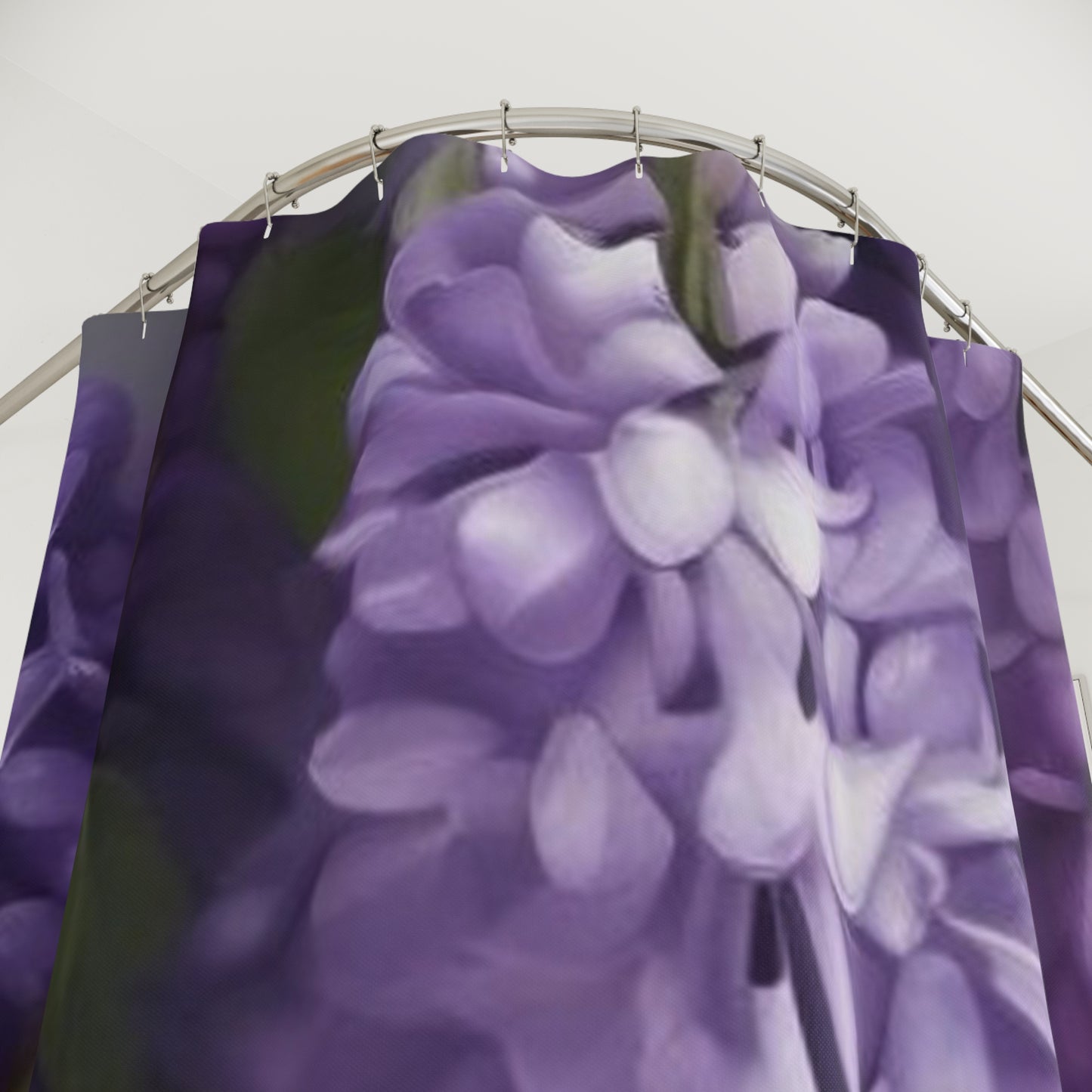 Elegant Floral Shower Curtain - Purple Blossoms Design for a Serene Bathroom Oasis