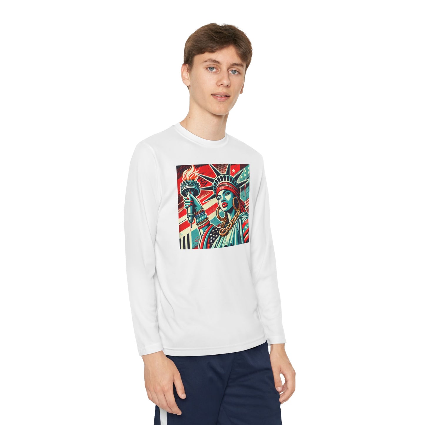 Youth Long Sleeve Tee - Statue of Liberty Graphic - Adventure Ready Apparel