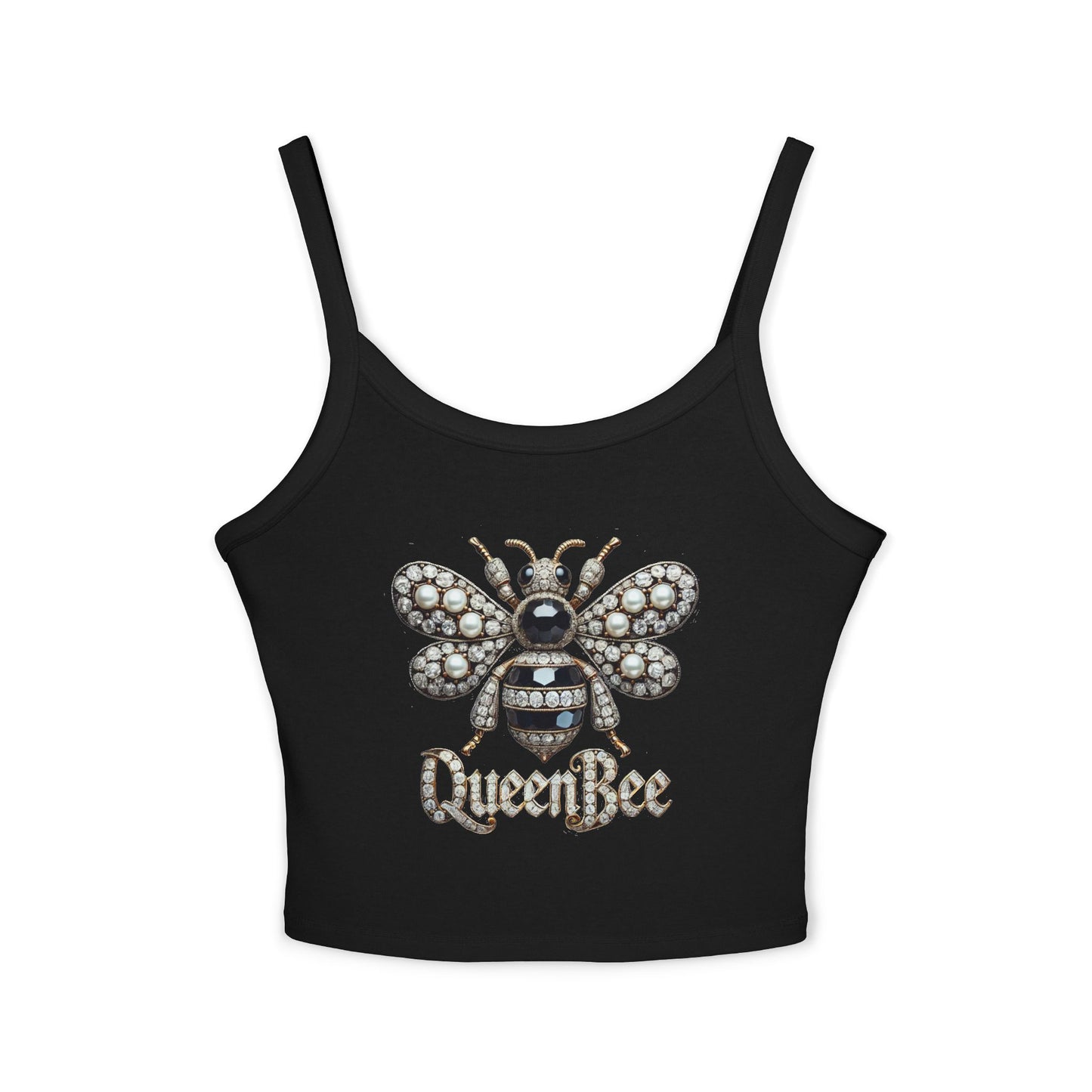 Queen Bee Sparkle Women's Spaghetti Strap Tank Top