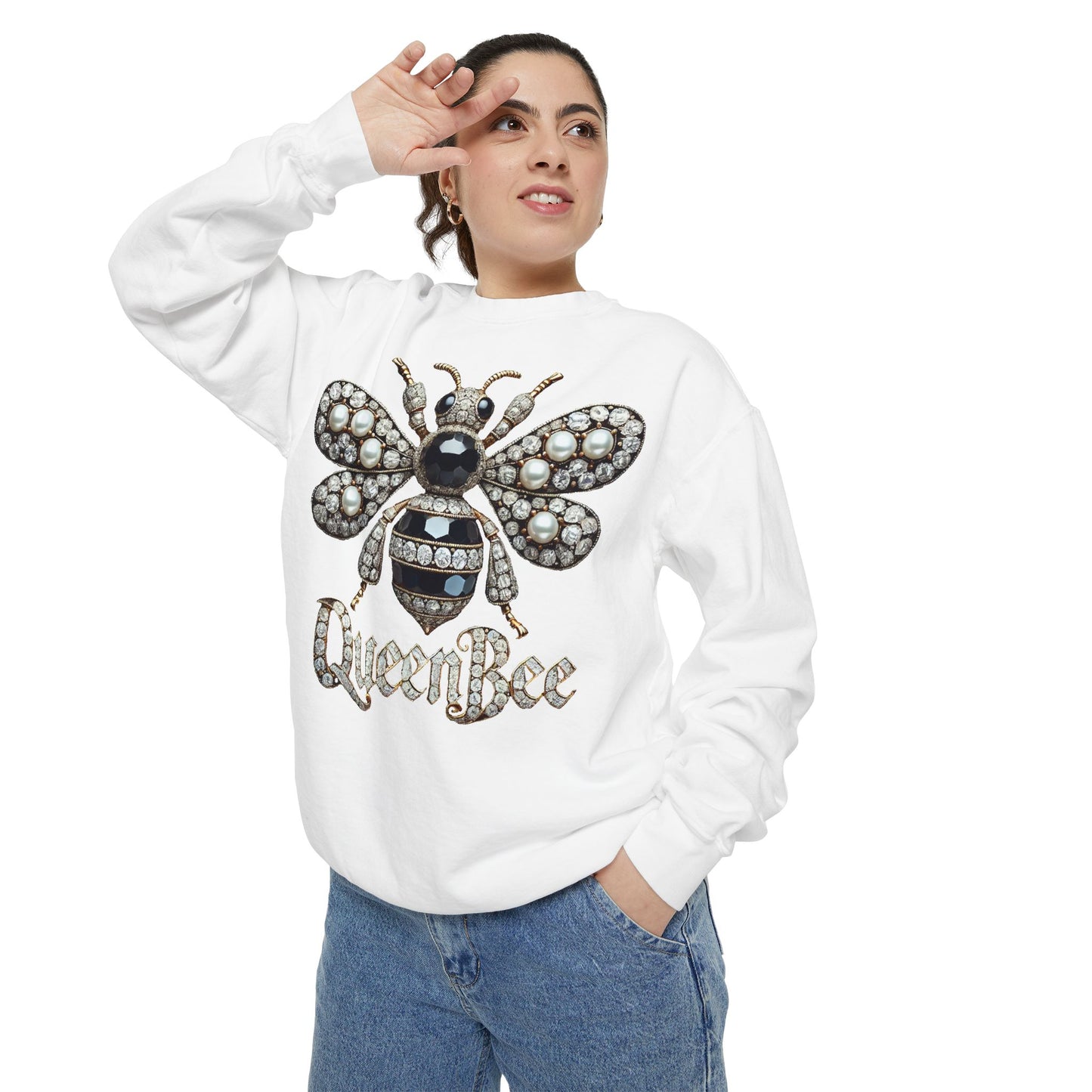 Artistic Garment-Dyed Unisex Sweatshirt - Abstract Ocean Design