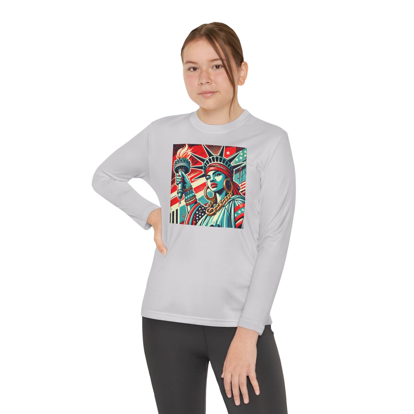 Youth Long Sleeve Tee - Statue of Liberty Graphic - Adventure Ready Apparel