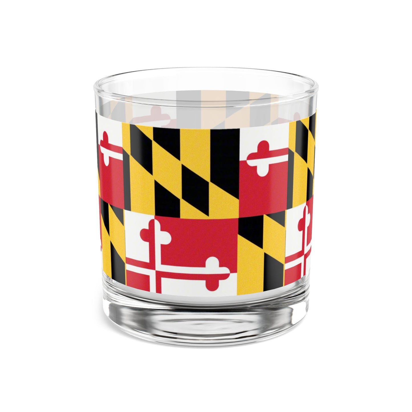 Maryland Flag Rocks Glass - 10oz Cocktail Tumbler for Home Bar and Gifts