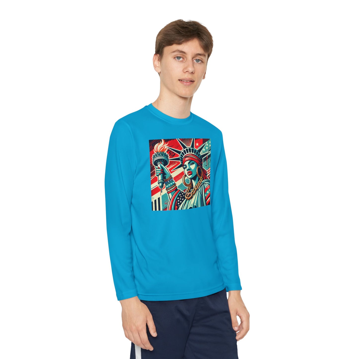 Youth Long Sleeve Tee - Statue of Liberty Graphic - Adventure Ready Apparel