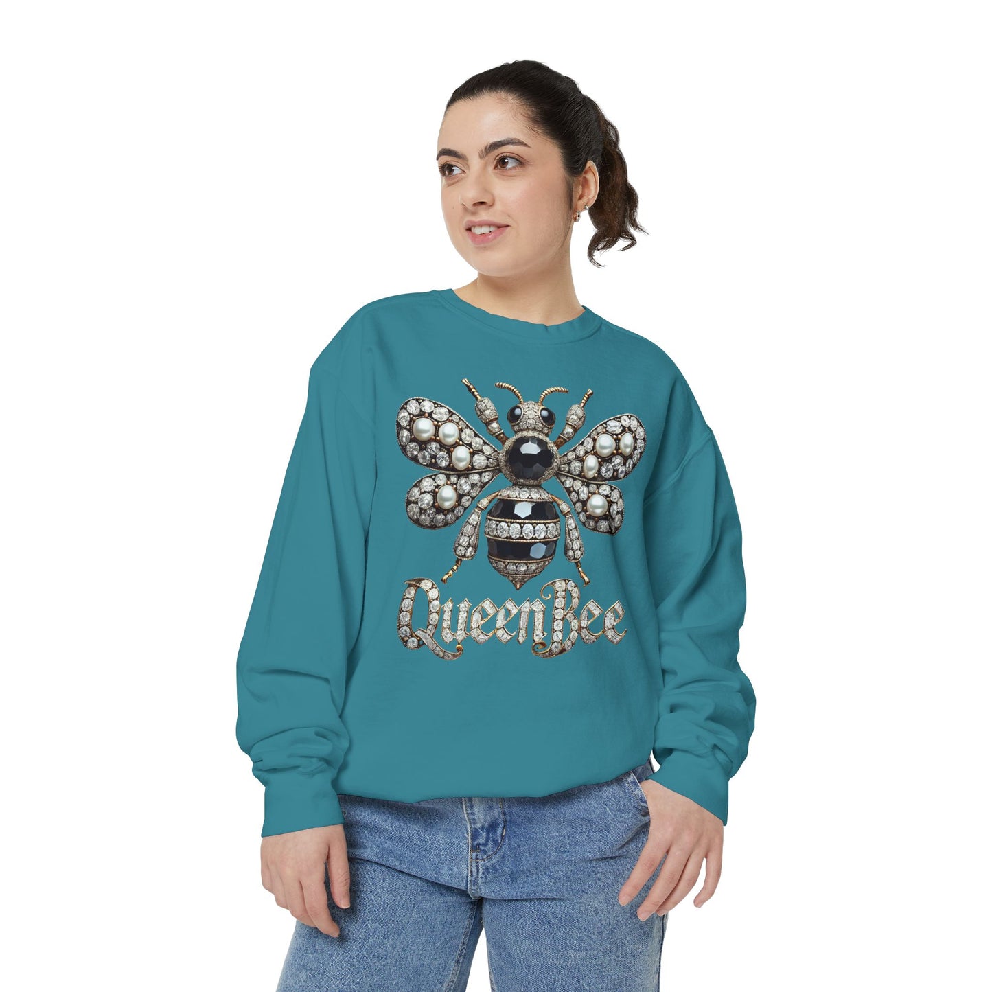 Artistic Garment-Dyed Unisex Sweatshirt - Abstract Ocean Design