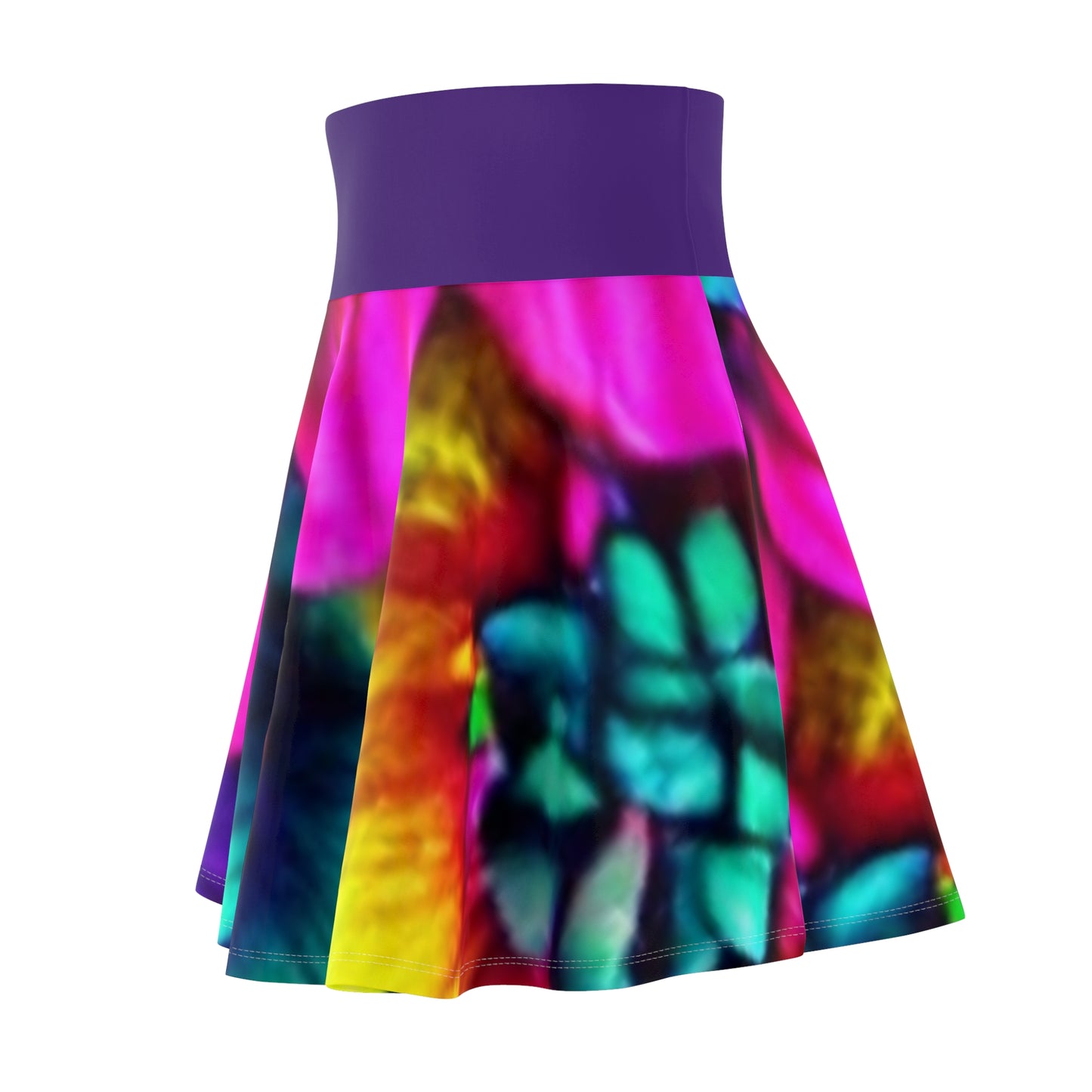 Vibrant Women's Skater Skirt - Colorful Floral Print for Summer Fun