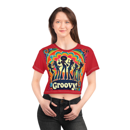 Groovy Vibes Crop Tee - Retro Style for Festivals and Everyday Wear