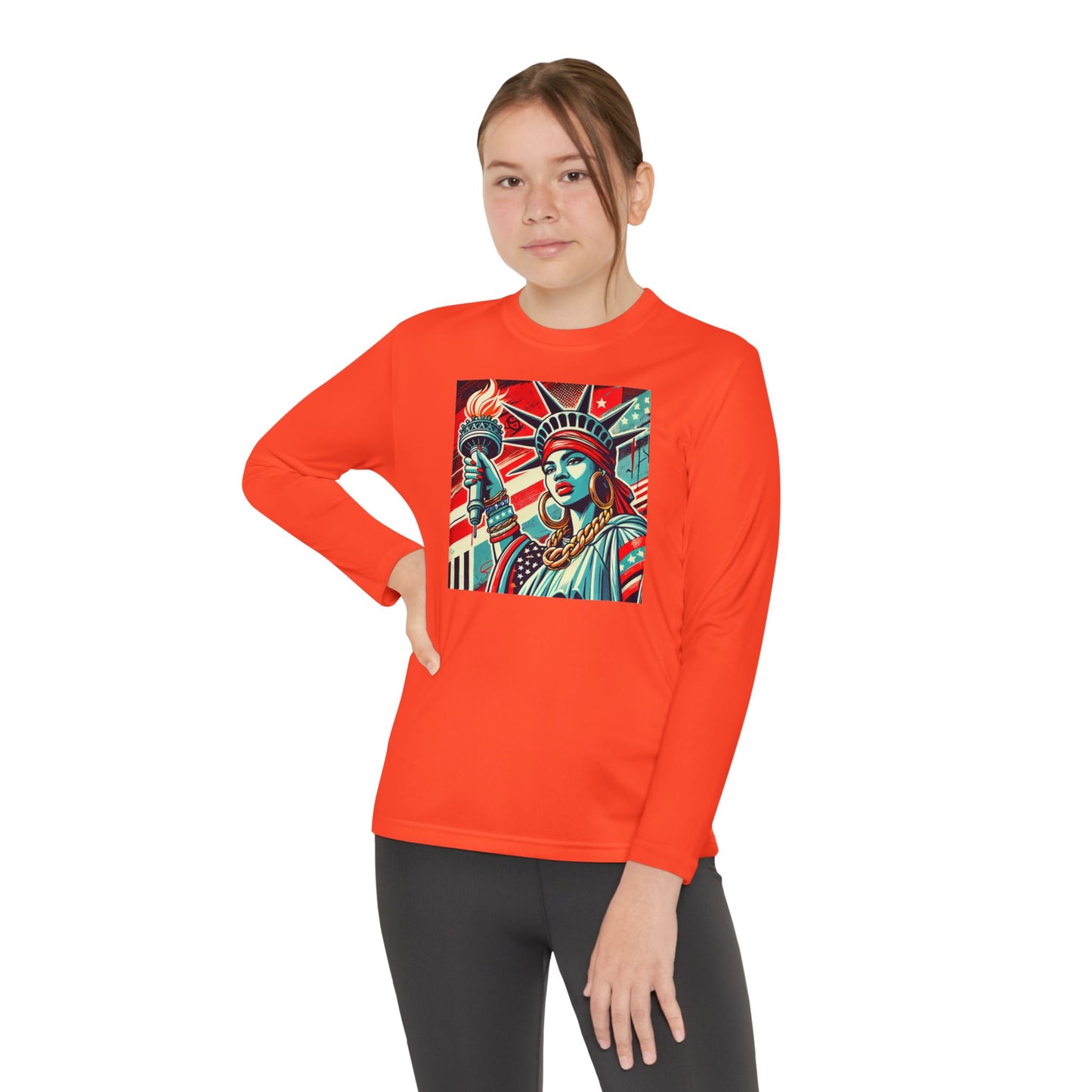 Youth Long Sleeve Tee - Statue of Liberty Graphic - Adventure Ready Apparel