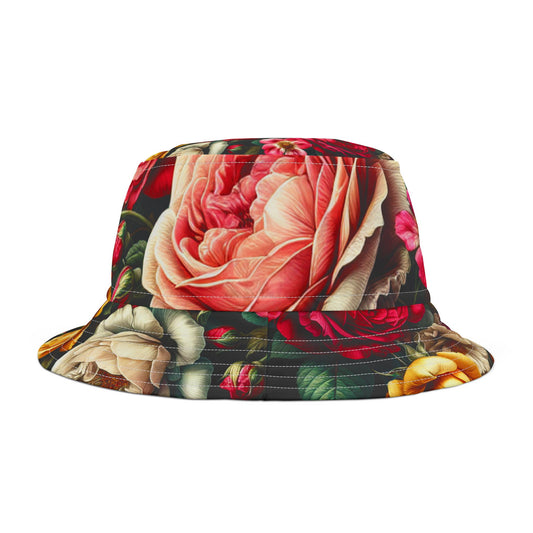 Floral Bucket Hat - Vintage Garden Pattern for Summer Fashion