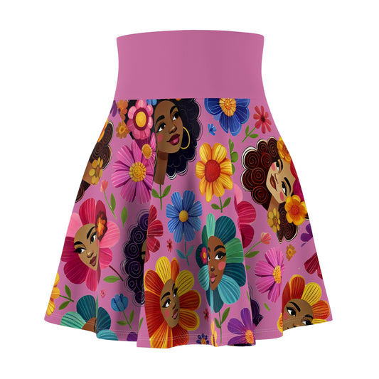 Floral Print Women's Skater Skirt - Perfect for Spring & Summer Celebrations