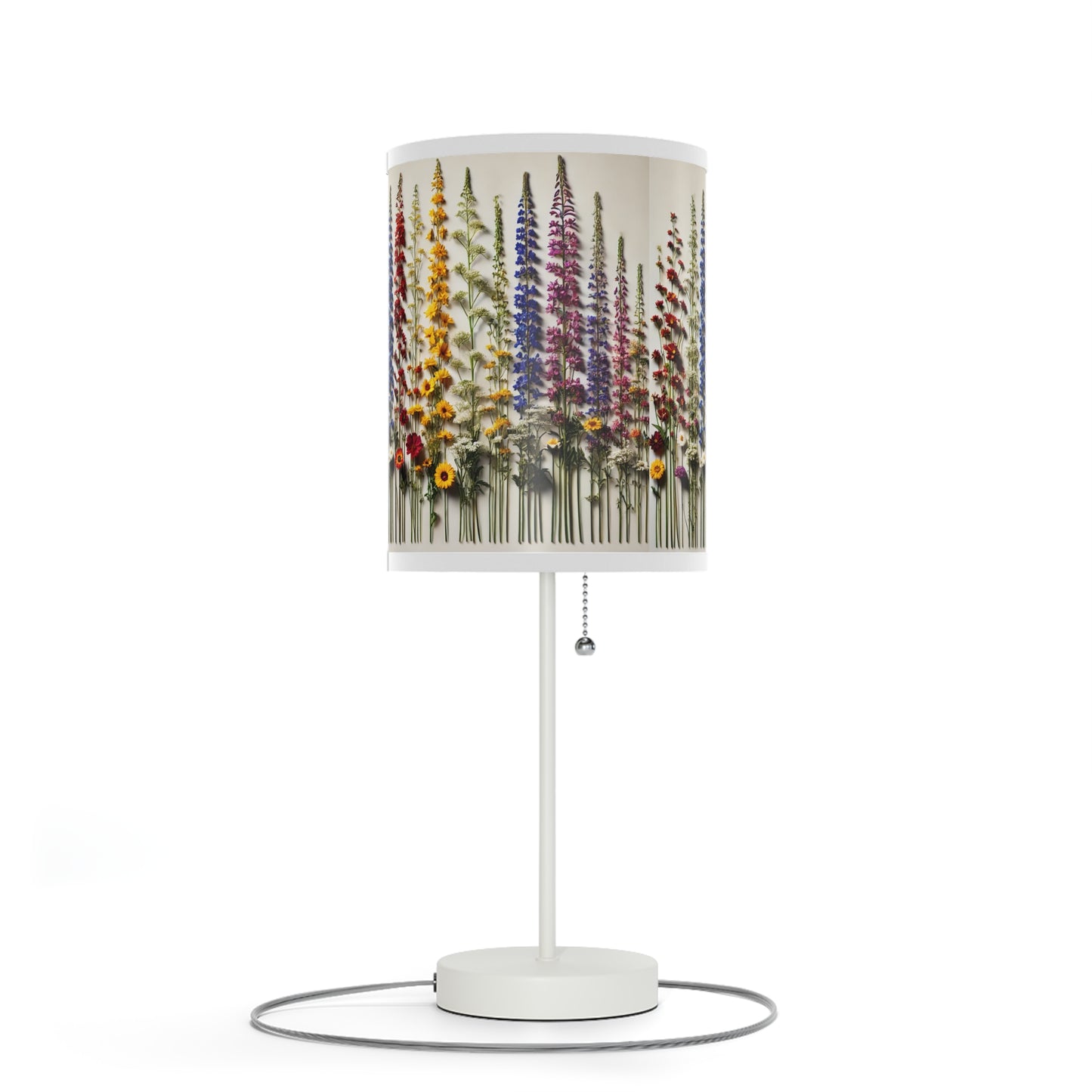 Floral Table Lamp with Stand - Colorful Flower Design