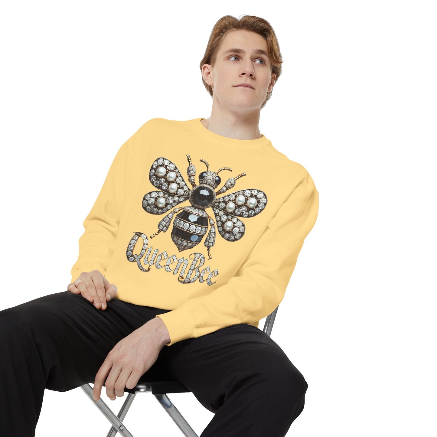 Artistic Garment-Dyed Unisex Sweatshirt - Abstract Ocean Design