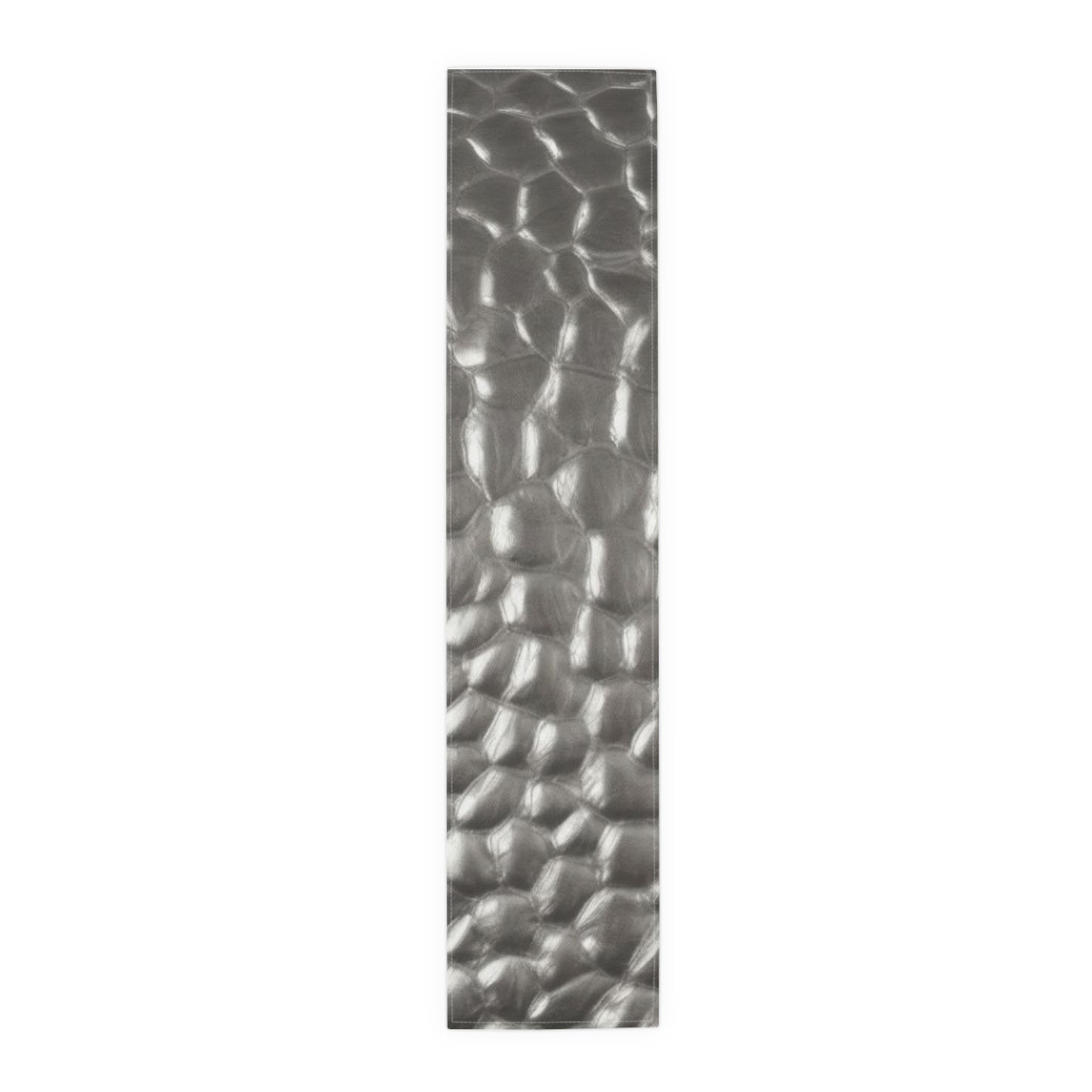 Elegant Silver Textured Table Runner for Dining Decor