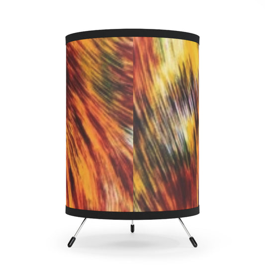 Artistic Tripod Lamp with Vibrant Printed Shade - Ideal for Home Decor