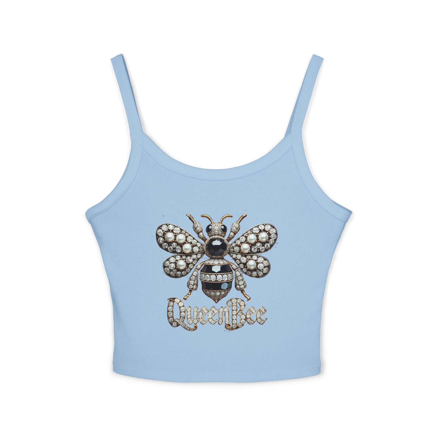 Queen Bee Sparkle Women's Spaghetti Strap Tank Top