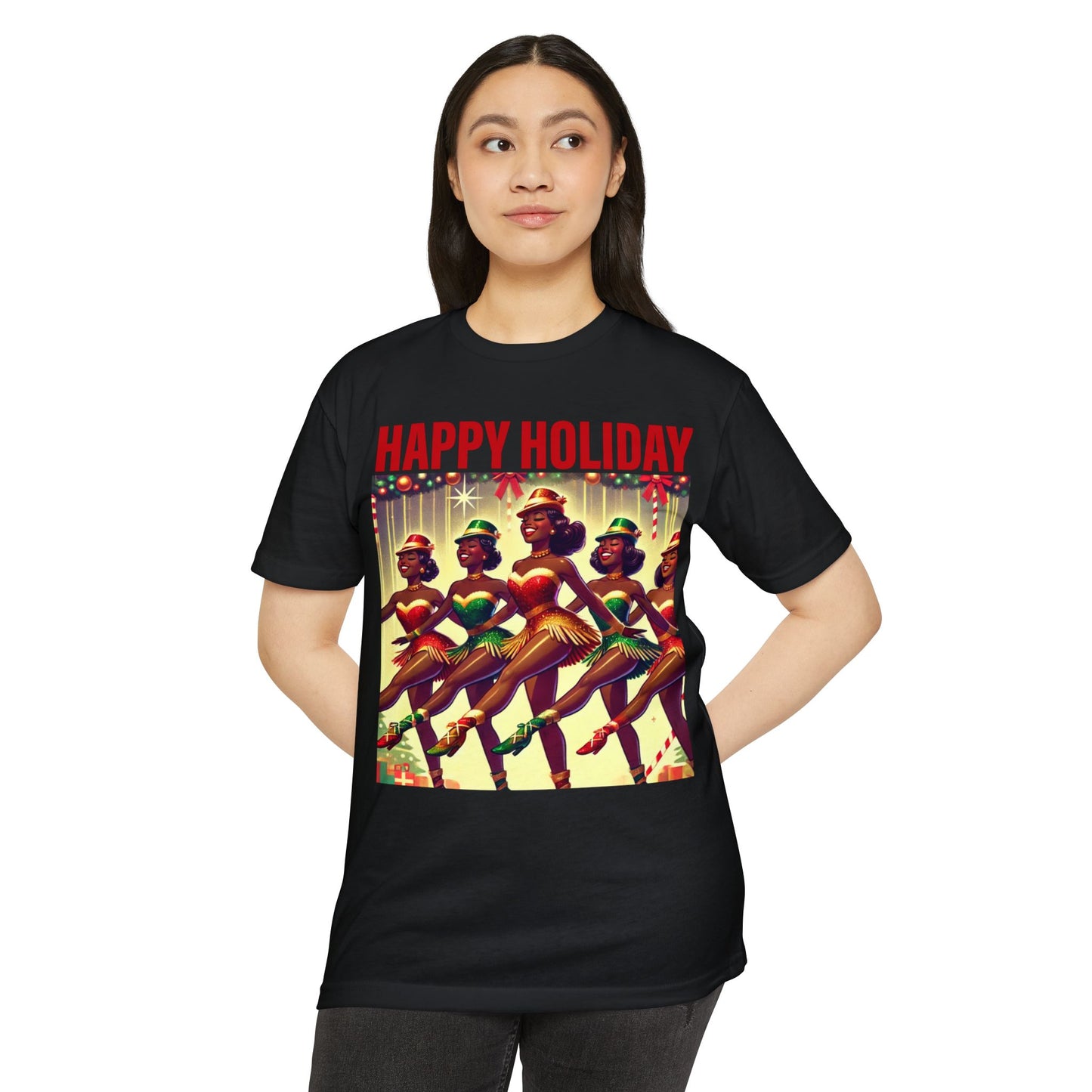 Vintage Holiday Dance Graphic T-Shirt - Happy Holidays Celebration Tee