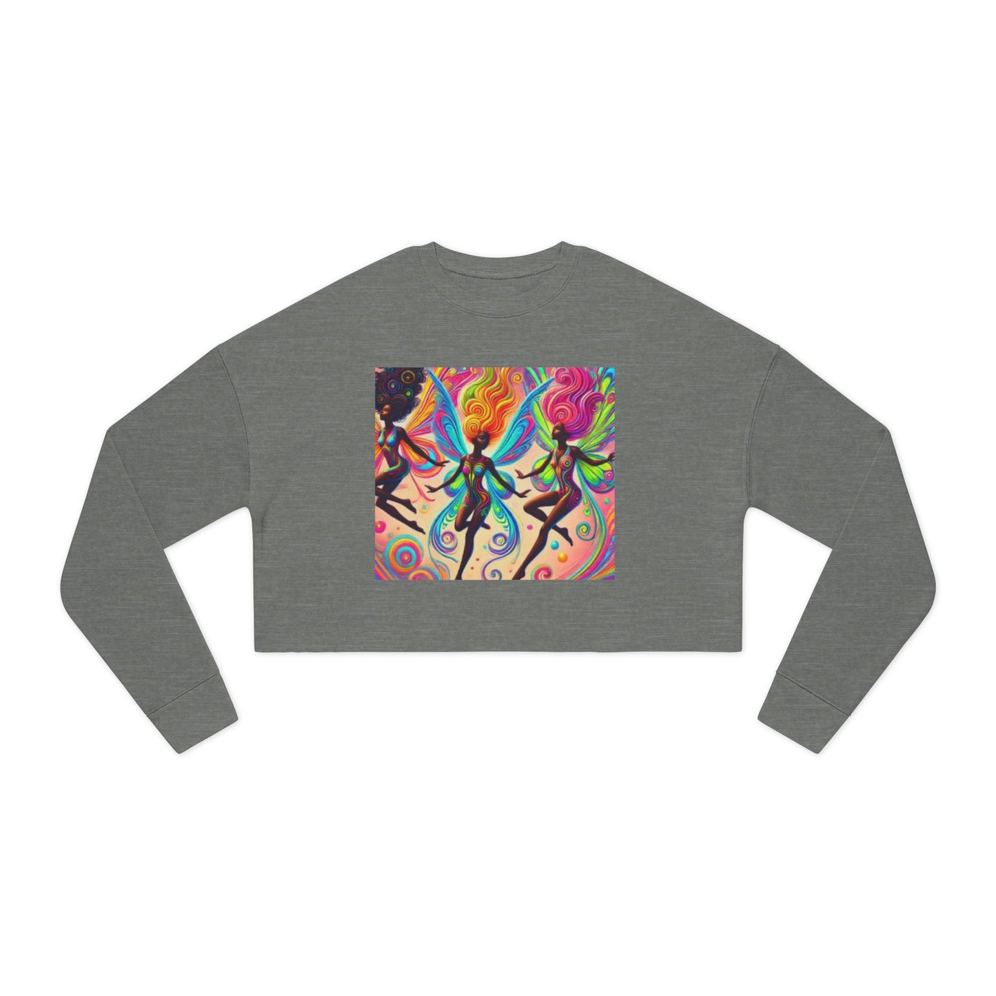 Colorful Fairy Women’s Cropped Sweatshirt - Trendy & Stylish for Everyday Wear