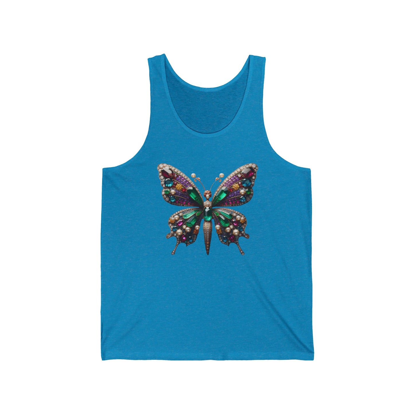 Colorful Butterfly Unisex Jersey Tank - Vibrant Summer Apparel