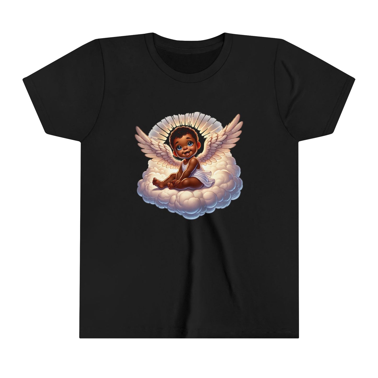 Angel Baby Youth Short Sleeve Tee - Adorable Cloud Design for Kids