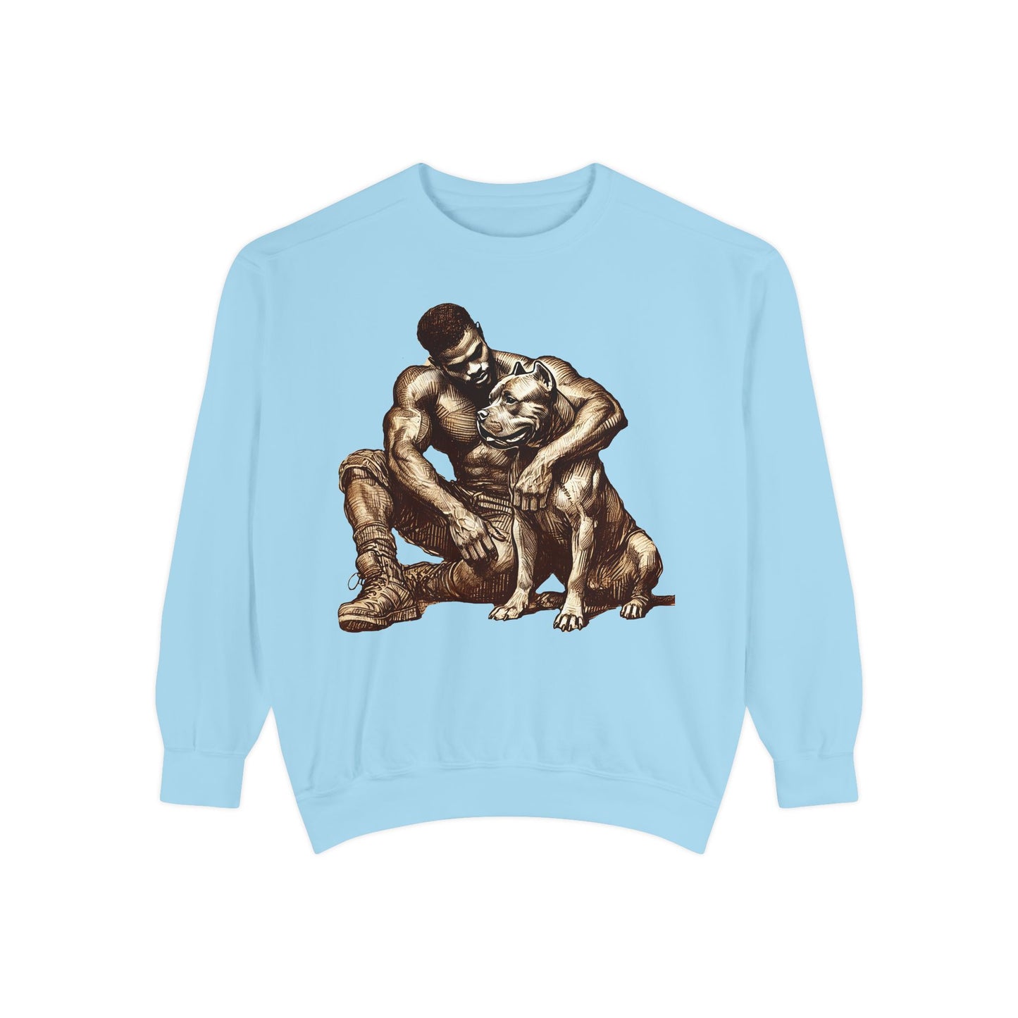 Embrace Sweatshirt - Comfortable Unisex Style Featuring Man and Dog Design