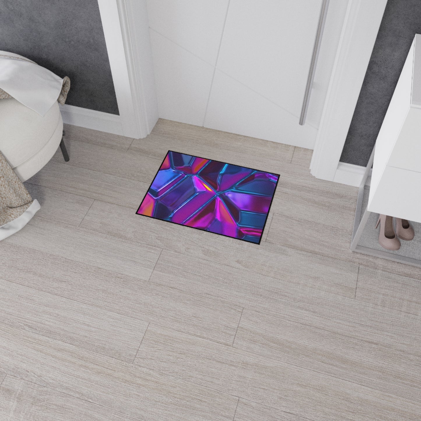 Vibrant Heavy Duty Floor Mat - Colorful Abstract Design for Home or Office