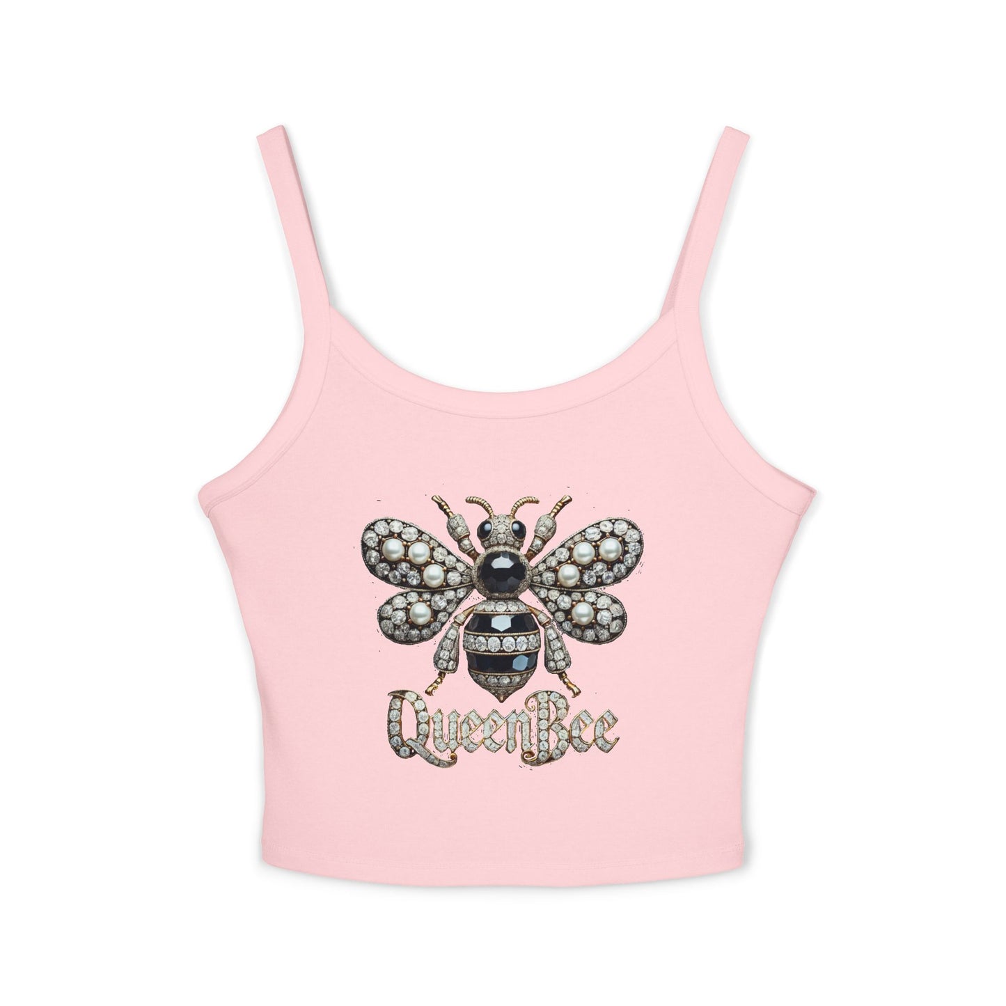 Queen Bee Sparkle Women's Spaghetti Strap Tank Top