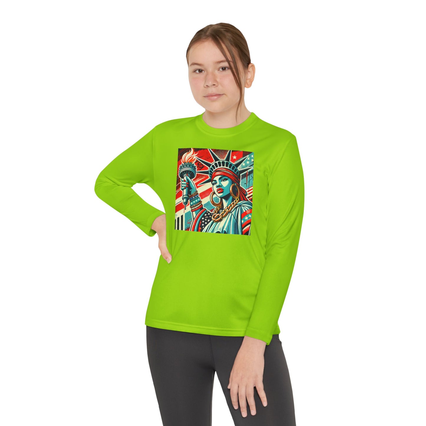 Youth Long Sleeve Tee - Statue of Liberty Graphic - Adventure Ready Apparel