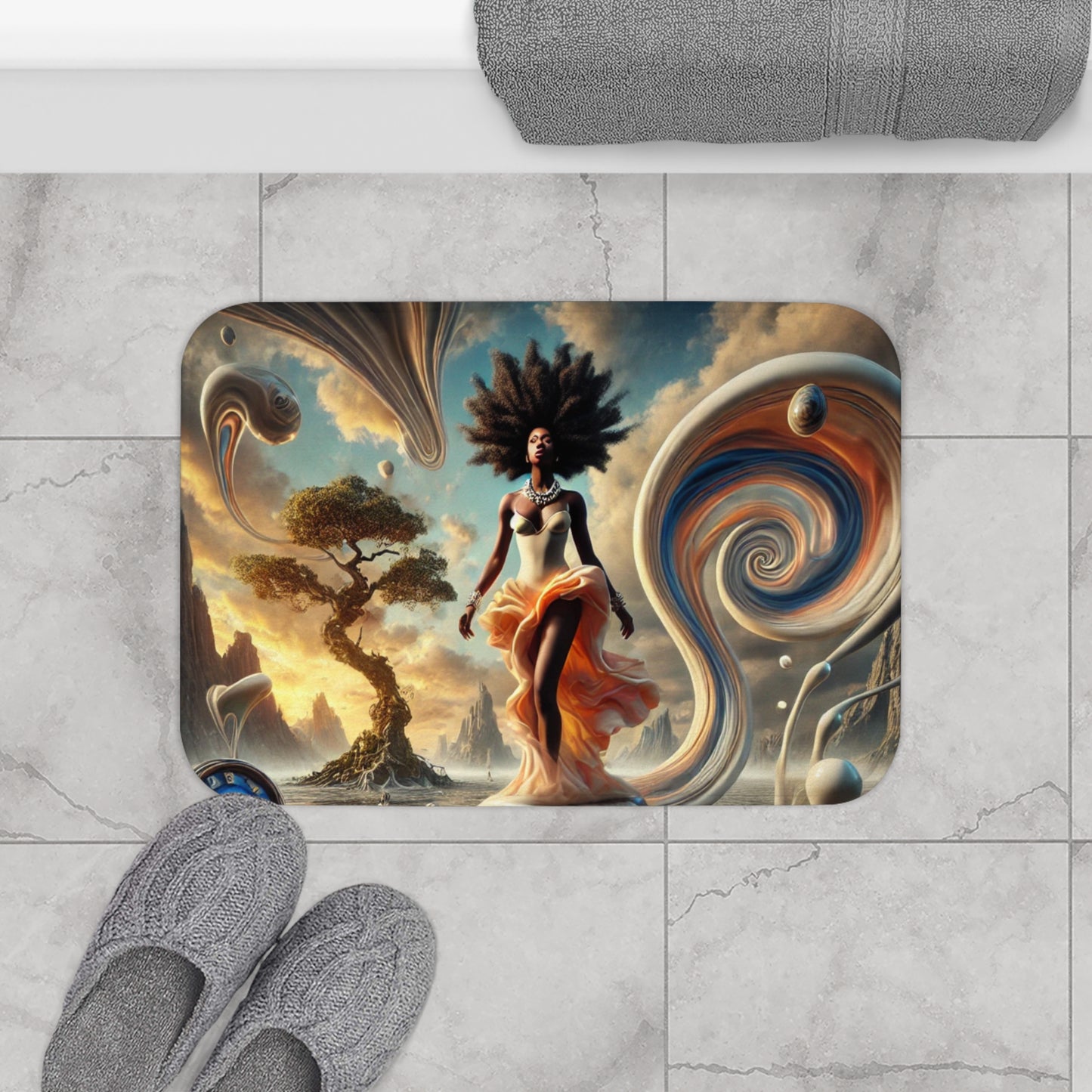 Cosmic Beauty Bath Mat - Artistic Shower Rug for Bohemian Decor