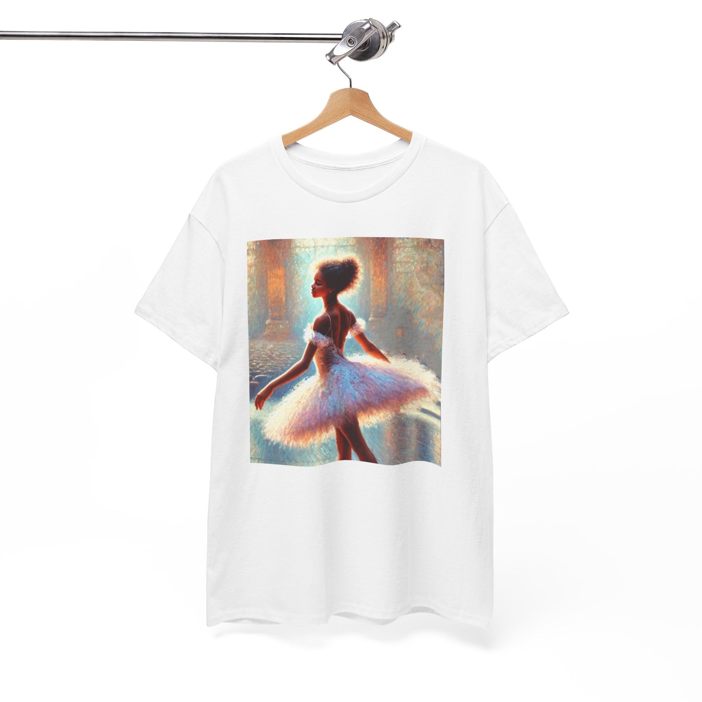 Elegant Ballerina Unisex Heavy Cotton Tee - Artistic Dance T-Shirt for Ballet Lovers