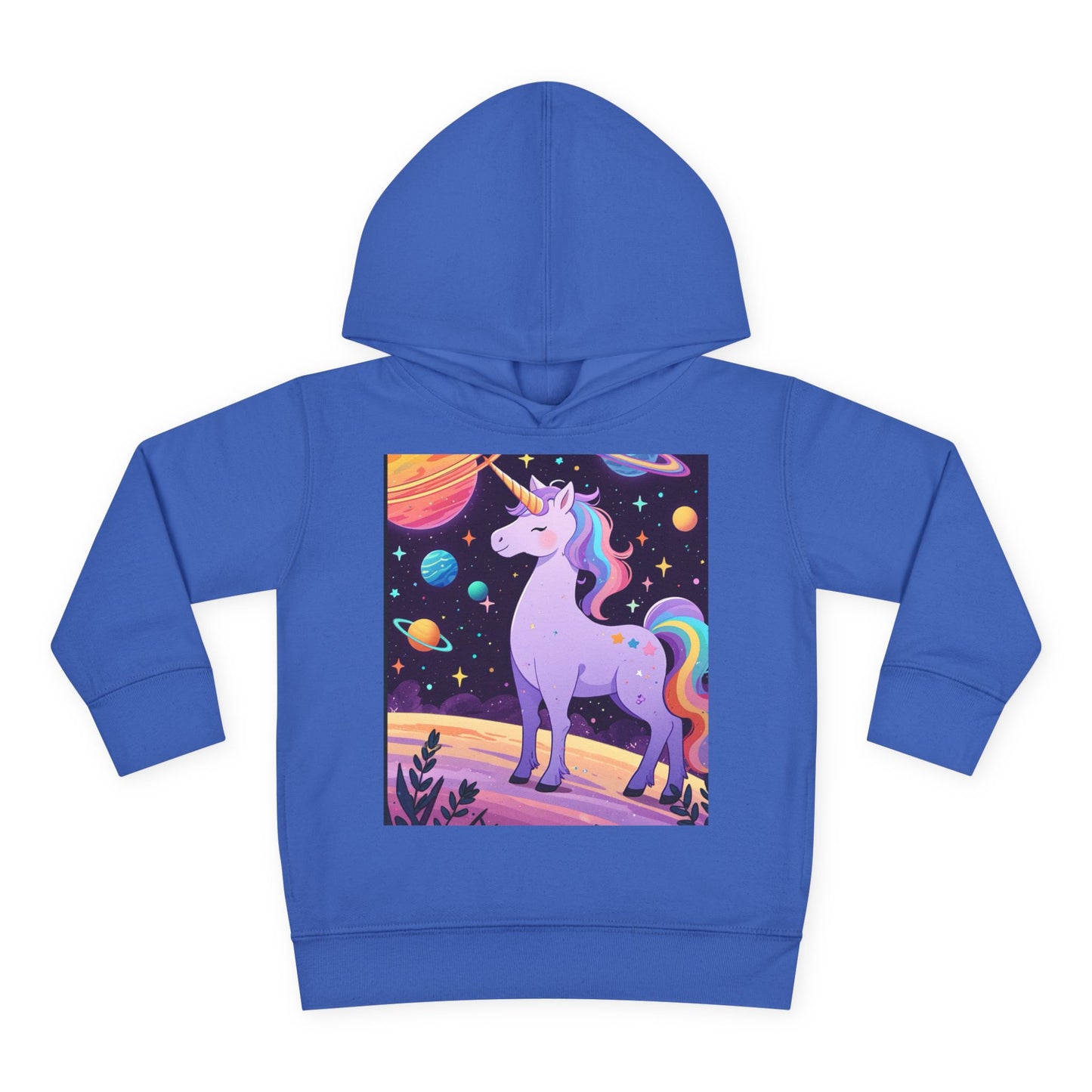 Magical Unicorn Toddler Fleece Hoodie - Cozy Space-Themed Pullover for Kids