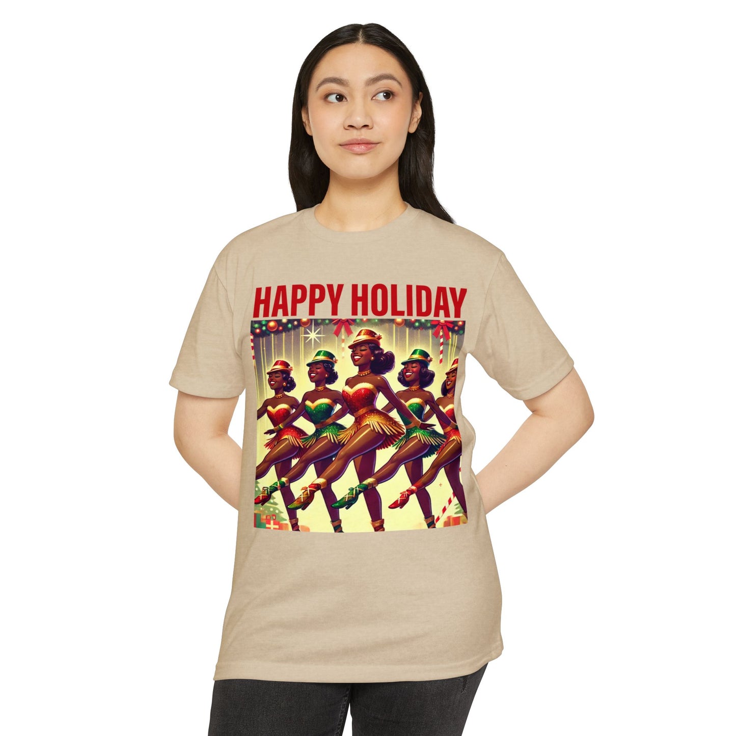 Vintage Holiday Dance Graphic T-Shirt - Happy Holidays Celebration Tee