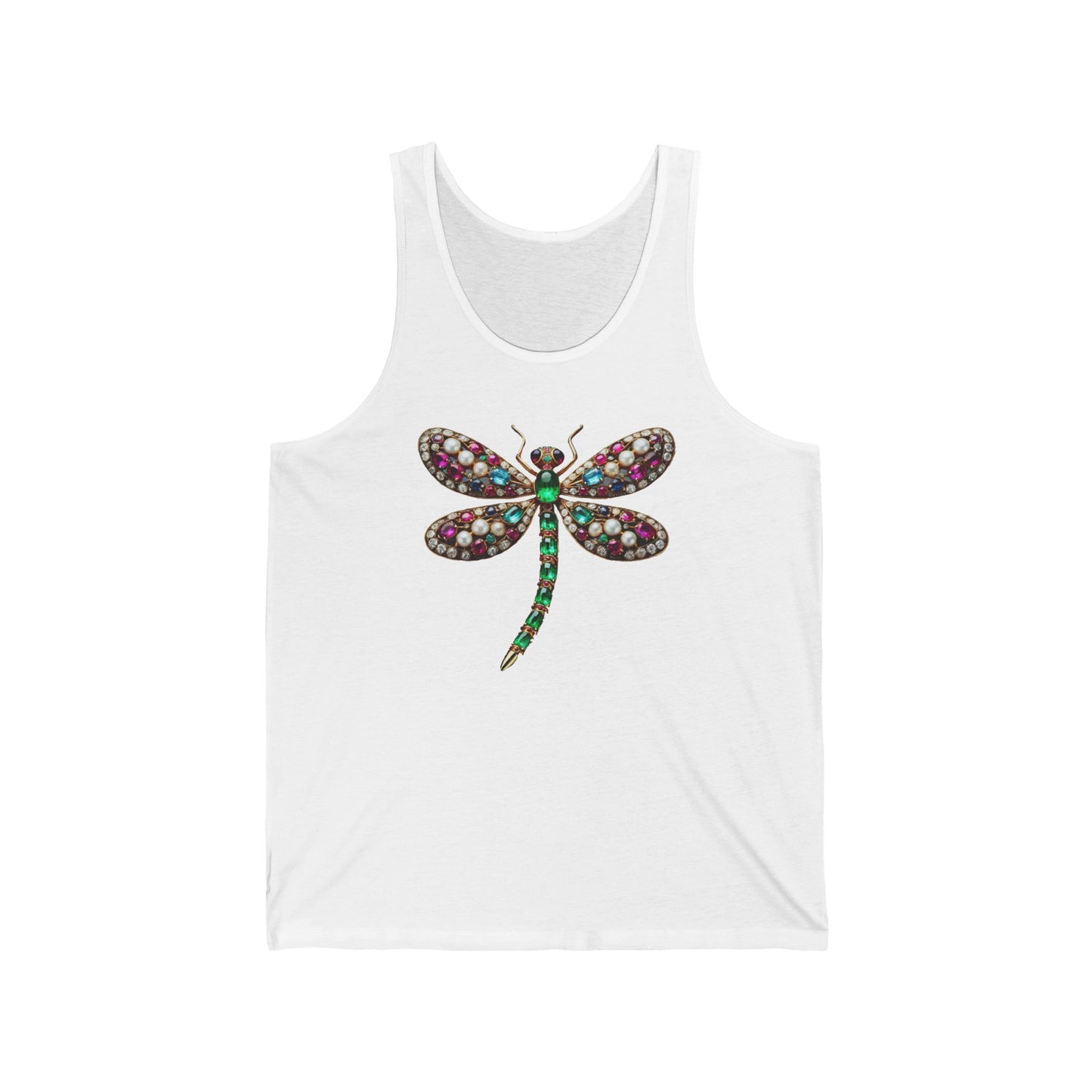 Dragonfly Jewel Unisex Jersey Tank - Colorful Gemstone Design