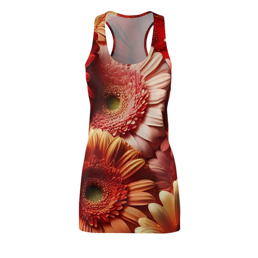 Vibrant Floral Racerback Dress for Women - Perfect for Summer Parties and Outdoor Events