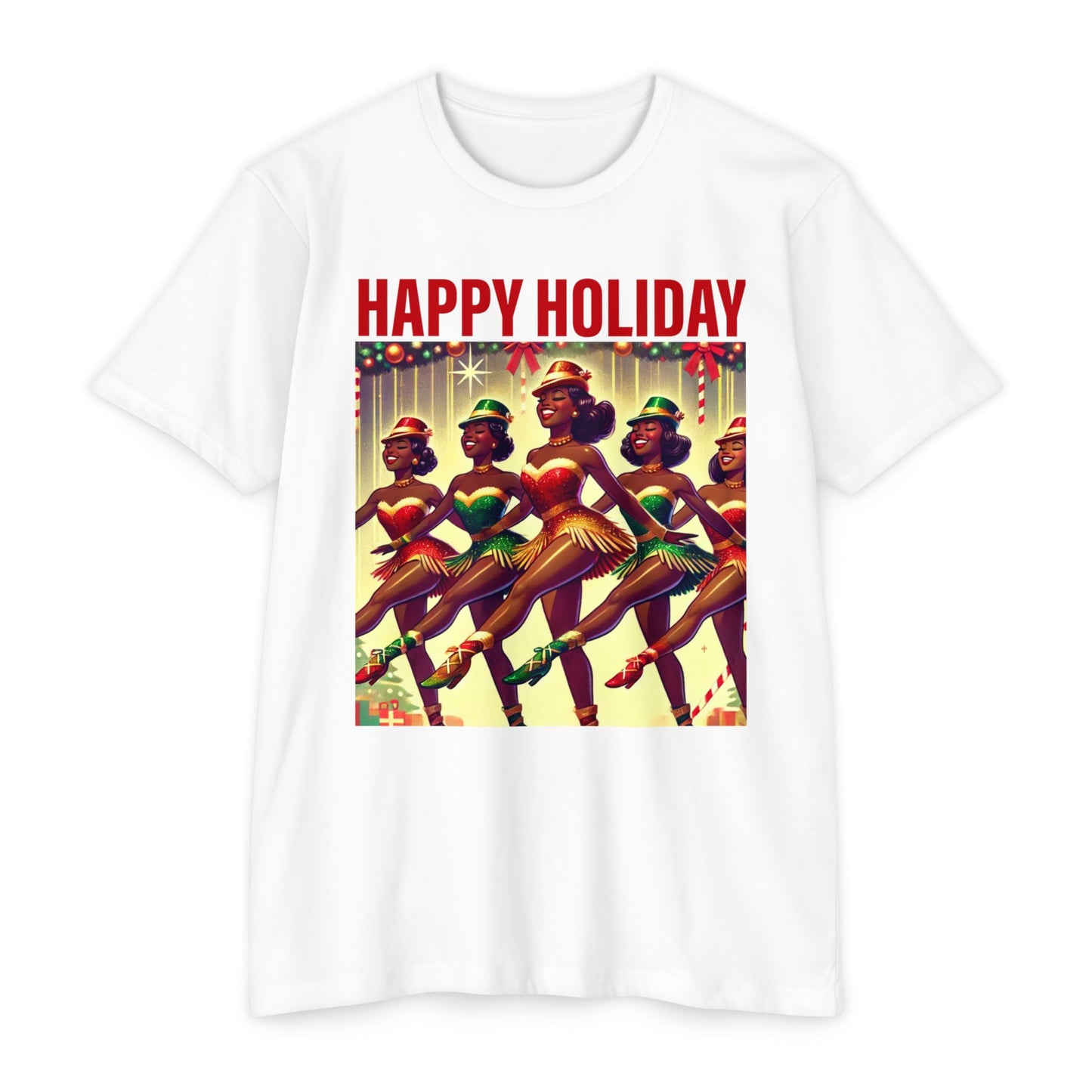 Vintage Holiday Dance Graphic T-Shirt - Happy Holidays Celebration Tee